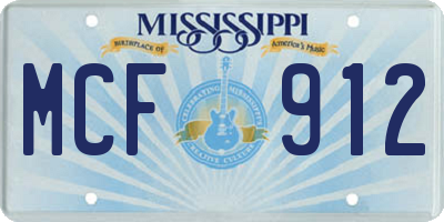 MS license plate MCF912