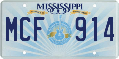 MS license plate MCF914