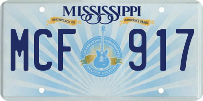 MS license plate MCF917