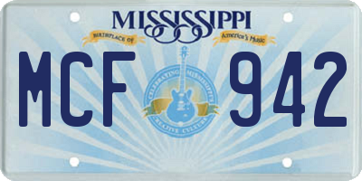 MS license plate MCF942