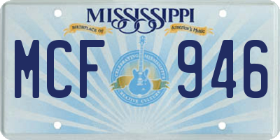 MS license plate MCF946
