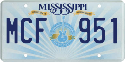 MS license plate MCF951