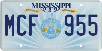 MS license plate MCF955