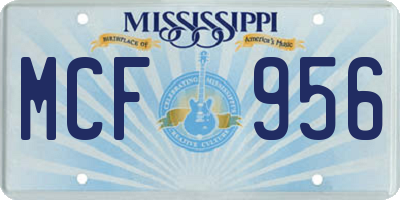 MS license plate MCF956