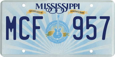 MS license plate MCF957