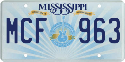 MS license plate MCF963