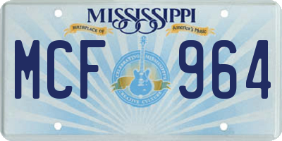 MS license plate MCF964