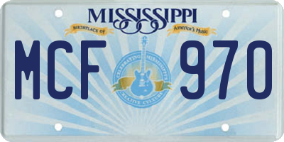 MS license plate MCF970