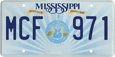 MS license plate MCF971