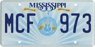 MS license plate MCF973
