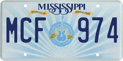 MS license plate MCF974