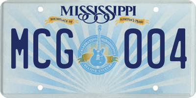 MS license plate MCG004