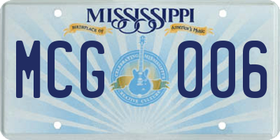 MS license plate MCG006