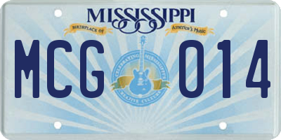 MS license plate MCG014