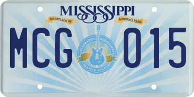 MS license plate MCG015