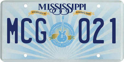 MS license plate MCG021