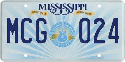MS license plate MCG024