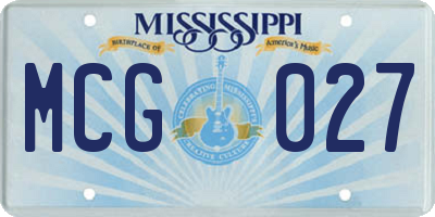 MS license plate MCG027