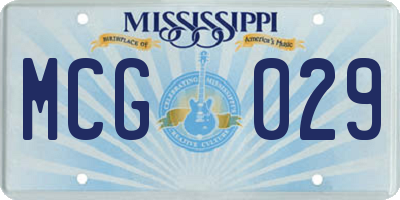 MS license plate MCG029