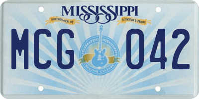 MS license plate MCG042