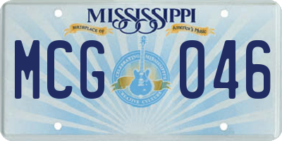 MS license plate MCG046
