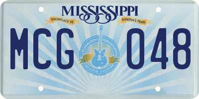 MS license plate MCG048