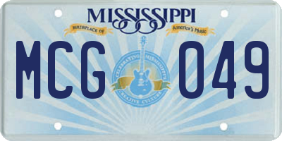 MS license plate MCG049