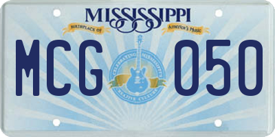 MS license plate MCG050
