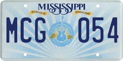 MS license plate MCG054