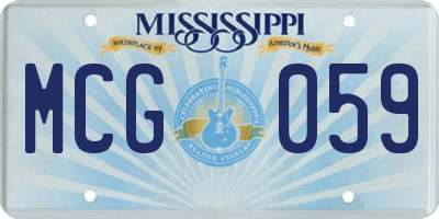 MS license plate MCG059