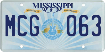 MS license plate MCG063