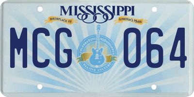 MS license plate MCG064
