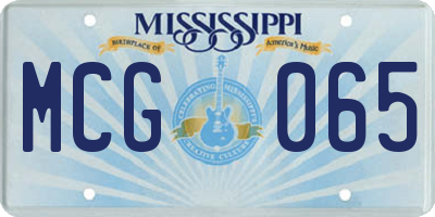 MS license plate MCG065