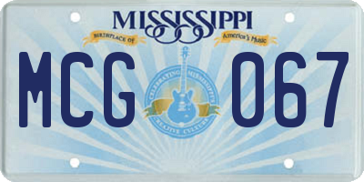 MS license plate MCG067