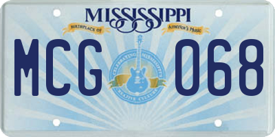 MS license plate MCG068