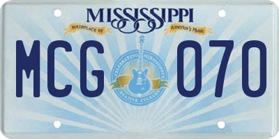 MS license plate MCG070