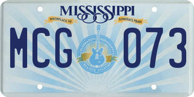 MS license plate MCG073