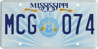 MS license plate MCG074