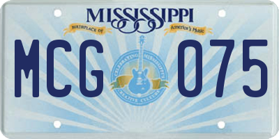 MS license plate MCG075