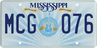 MS license plate MCG076