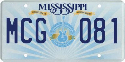 MS license plate MCG081