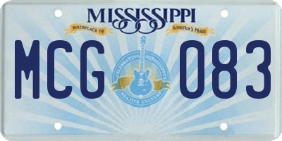 MS license plate MCG083
