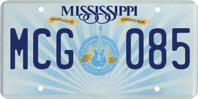 MS license plate MCG085