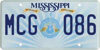 MS license plate MCG086