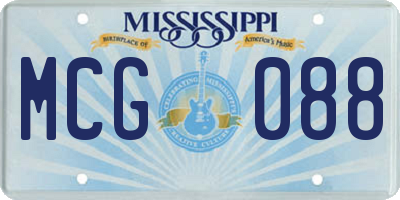 MS license plate MCG088