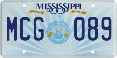 MS license plate MCG089