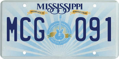 MS license plate MCG091