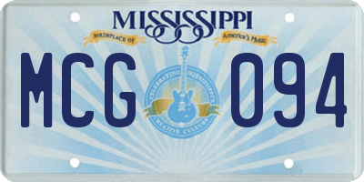 MS license plate MCG094