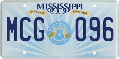 MS license plate MCG096