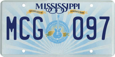 MS license plate MCG097